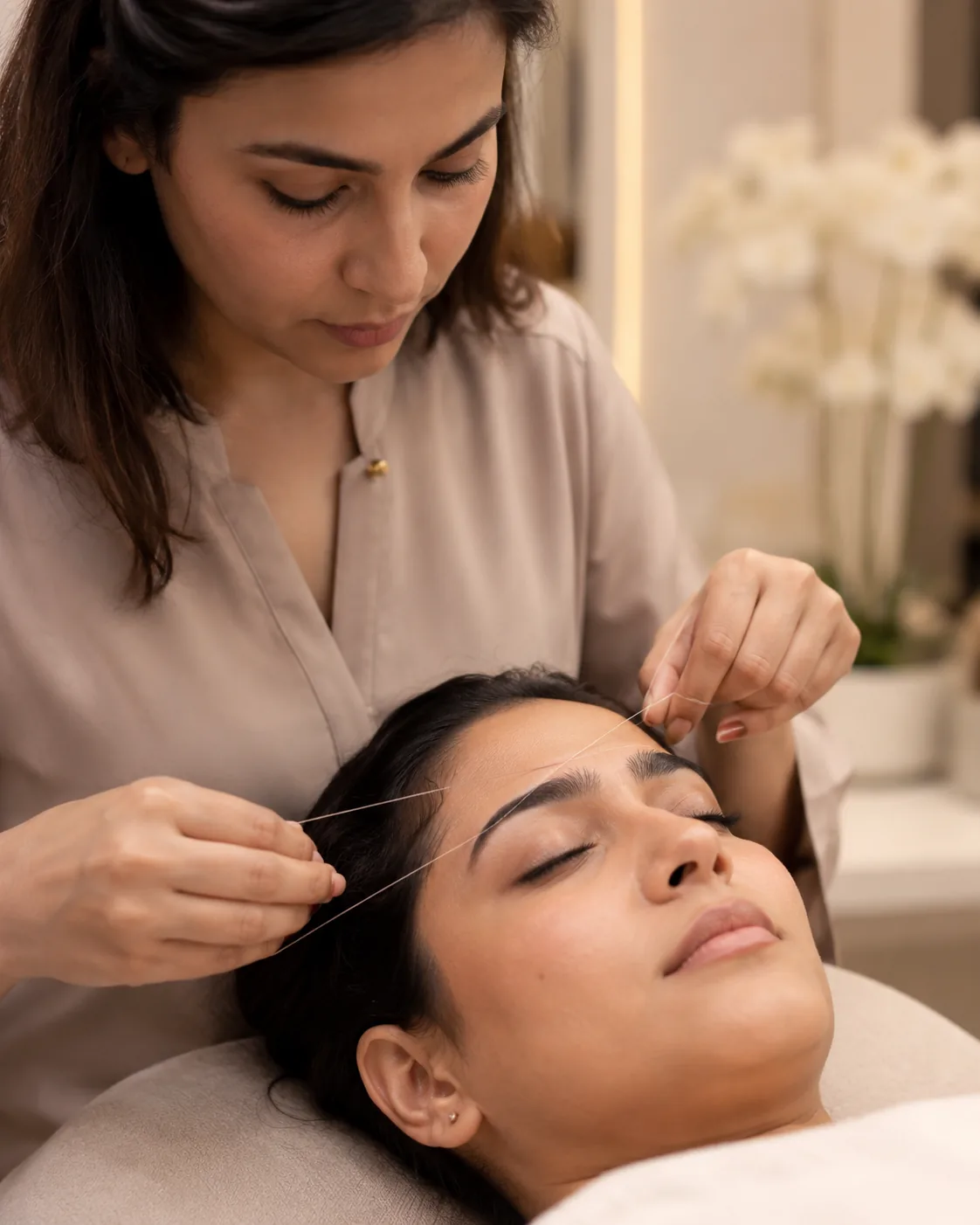 Brow Threading studio interior — professional eyebrow threading salon in Kansas City, MO